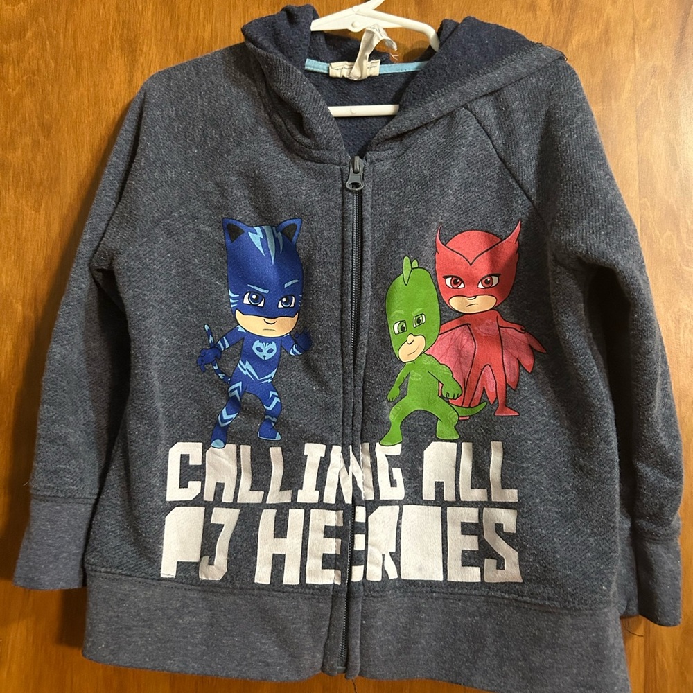 Boys PJ Masks Sweatshirt Jacket. Size 4.